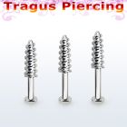 tlbescw labret tragus acero 316l base redonda 2 5mm tragus piercing rosca tornillo venta