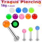 tlbglb3 labret tragus acero 316l base redonda 2 5mm tragus piercing bola 3mm acrilico brilla oscuridad venta