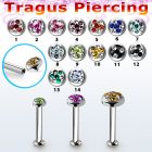 tlbifrd piercing labret tragus acero 316l rosca interna base redonda 2 5mm 3 5mm multi cristal ferido tri estrella medio venta
