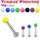 tlbsab25 labret tragus acero 316l base redonda 2 5mm tragus piercing bola acrilica color liso 2 5mm al por mayor