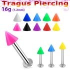 tlbsacn3 labret tragus acero 316l base redonda 2 5mm tragus piercing cono acrilico 3mm color liso venta