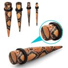tpabr expansor acrilico negro piel serpiente impresa anillos goma dobles al por mayor