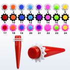 tpsvr solid colored acrylic taper with fancy rubber o rings