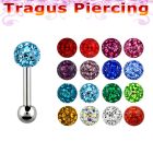 trg8 piercing tragus acero quirurgico bola multi cristal 4mm bola acero liso 3mm 6mm distribuidor mayorista