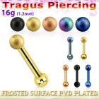 trgt34 piercing tragus acero quirurgico pvd bola acero esmerilado 3mm bola acero liso 3mm distribuidor