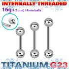 ubbeb4si titanium g23 internal barbell 4mm balls