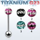 ubbfr5d barbell lengua titanio g23 bola multi cristal ferido 5mm triple linea bola titanio 5mm inferior distribuidor mayorista