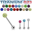 ubbfr6 barbell lengua titanio g23 bola multi cristal ferido 6mm bola titanio liso 6mm venta