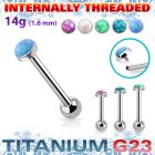 ubbinfop5 titanium barbell 14g flat cabochon opal internal