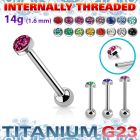 ubbinfr5c titanium barbell 14g flat ferido top ball internal
