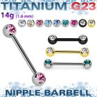 ubbnp2c titanium barbell 14g two forward facing jewel balls