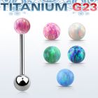 ubbop5 barbell lengua titanio g23 bola opalo 5mm bola acero lisa 5mm venta