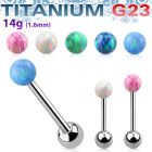 ubbop6 titanium g23 tongue barbell w 6mm synthetic opal ball