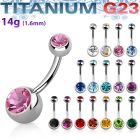 ubn2cg piercing ombligo titanio g23 bola joya bisel 8mm 5mm al por mayor