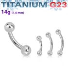 ubnb3 titanium g23 banana 14g two 3mm plain balls