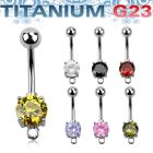 ubnczh piercing ombligo titanio g23 zirconia 7mm aro conectar partes s el engaste aro no estan hechos titanio g23 al por mayor