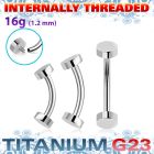 ubnin2 titanium g23 banana flat round tops internal