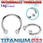 ucbbih titanium g23 circular barbell facing balls internal