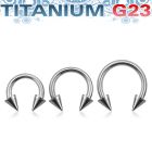 ucbcn4 titanium g23 circular barbell 14g two 4mm cones