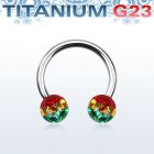 ucbfr6r barbell circular titanio g23 bolas multi cristal 6mm rayas color rasta venta
