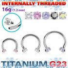 ucbin12 titanium g23 circular barbell 16g color cz internal