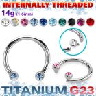 ucbjbih titanium g23 circular barbell crystal balls internal
