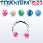 ucbop5 barbell circular titanio g23 bolas opalo 5mm al por mayor