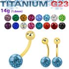 ugbnfr8 gold anodized titanium belly banana 14g ferido ball
