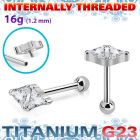 uhein32 titanium g23 barbell double triangle ball internal