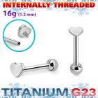 uhein3 titanium g23 internally threaded barbell 3mm flat