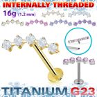 ulbin27 titanium labret five prong cz curve top internal