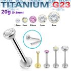 ulbpisz20 titanium g23 labret 20g threadless push pin top