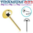 upinrd titanium threadless push pin top half ball