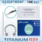 uset07 piercing kit titanium g23 circular barbells needle