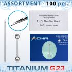 uset11 piercing kit titanium g23 tongue barbells needles.