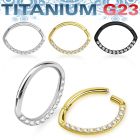 usgtsh21 pvd plated titanium g23 hinged segment ring cz oval