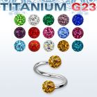 uspfr4 espiral titanio g23 bolas multi cristal ferido 4mm al por mayor