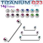 usudjb5 titanium g23 90 surface barbell w 5mm titanium jewels