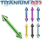 utbben25 anodized titanium g23 eyebrow helix barbell with cones