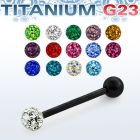 utbbfr5 anodized titanium g23 barbell bar w ferido ball