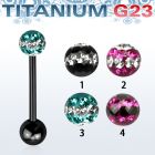 utbbfr5d anodized titanium barbell w 5mm tri line ferido ball