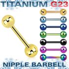 utbbnpg anodized titanium g23 nipple barbell with a 5mm ball
