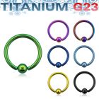 utbcre anodized titanium g23 ball closure ring with 3mm ball