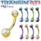 utbn2cs piercing ombligo titanio g23 anodizado bolas joya bisel 5mm 6mm mayorista