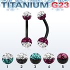 utbnfrse piercing ombligo titanio g23 anodizado bolas 5mm 6mm multi cristal ferido colores distribuidor