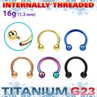 utcbebin pvd plated titanium circular barbell balls internal