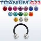 utcbfr4 barbell circular titanio g23 anodizado bolas multi cristal pegadas ferido 4mm distribuidor