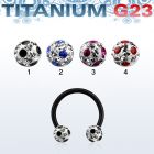utcbfr5a anodized titanium g23 barbell w 5mm dotted balls
