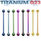 utinb anodized titanium g23 industrial barbell with 5mm balls