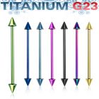 utincn anodized titanium g23 industrial barbell with 5mm cones